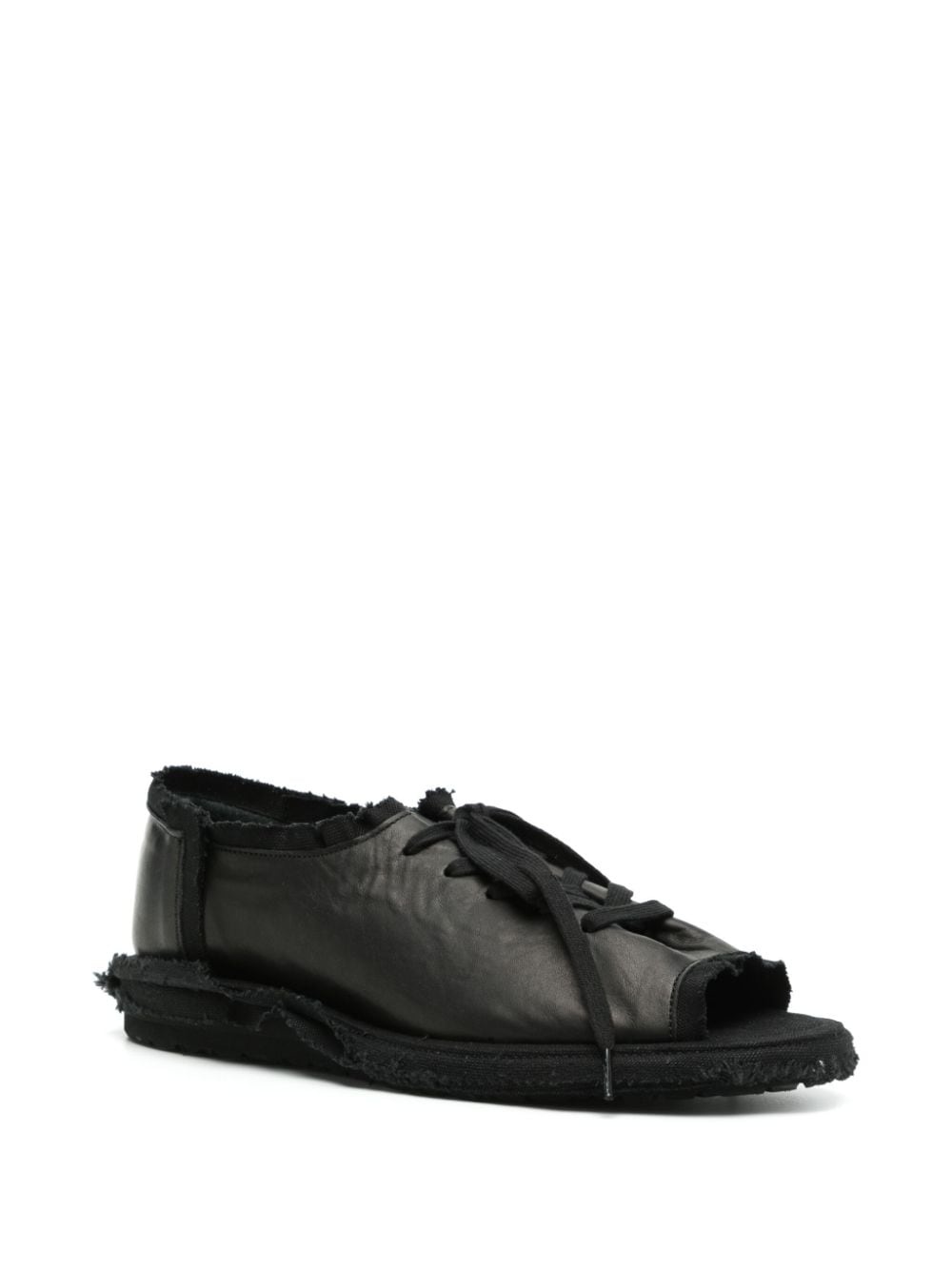 lace-up leather sandals - 2