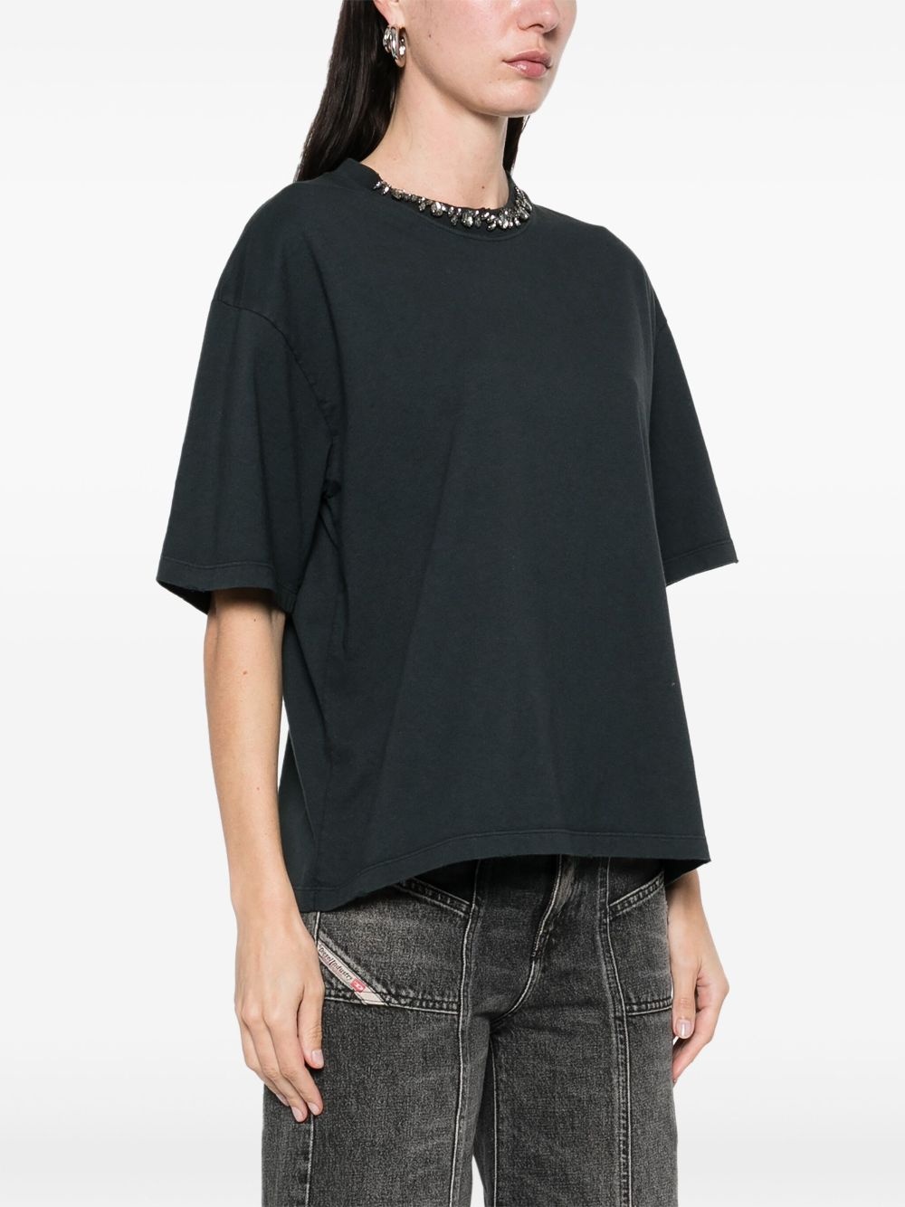 crystal-embellished jersey T-shirt - 3