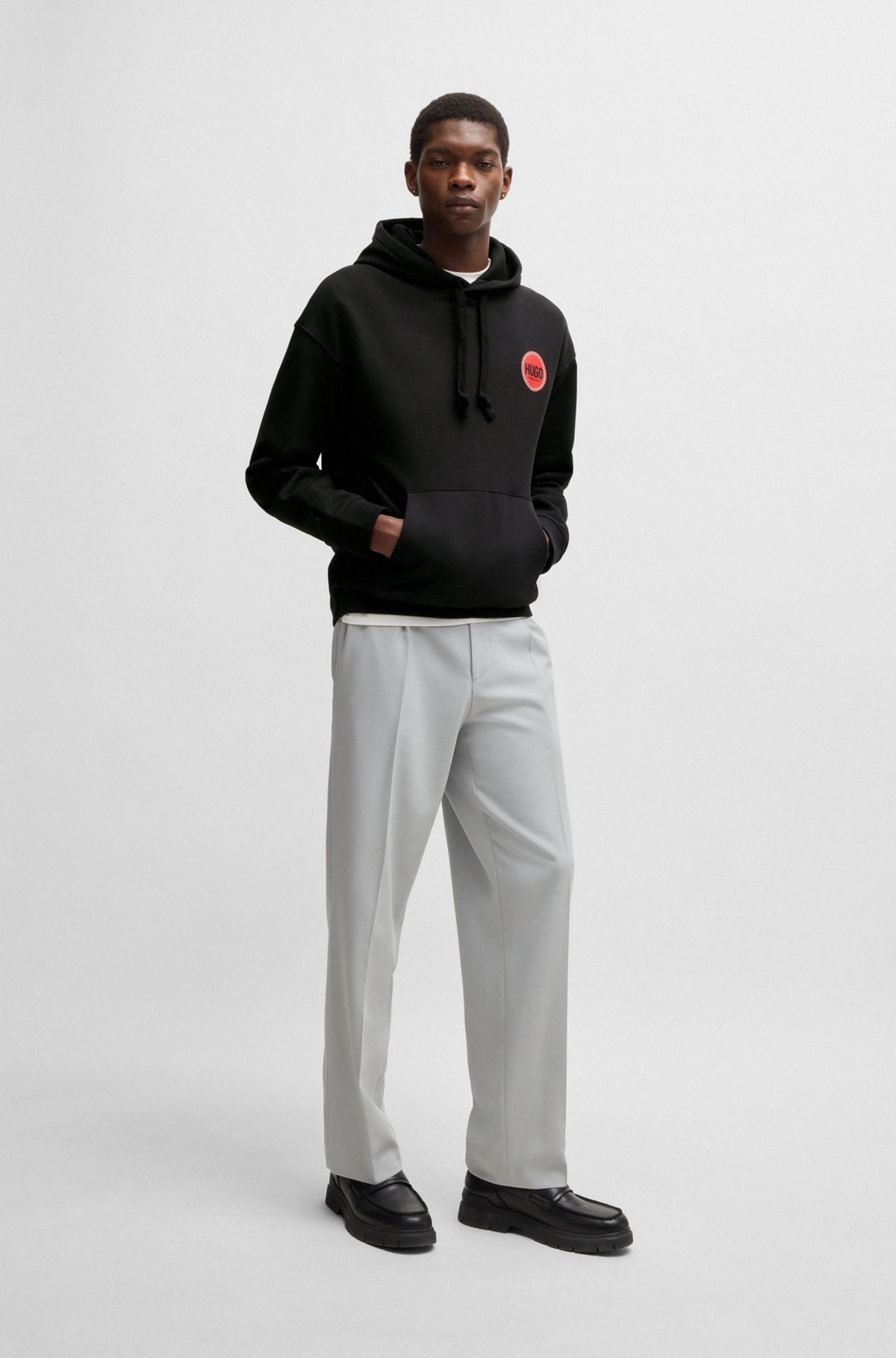 COTTON-TERRY RELAXED-FIT HOODIE WITH LOGO PRINTS - 4