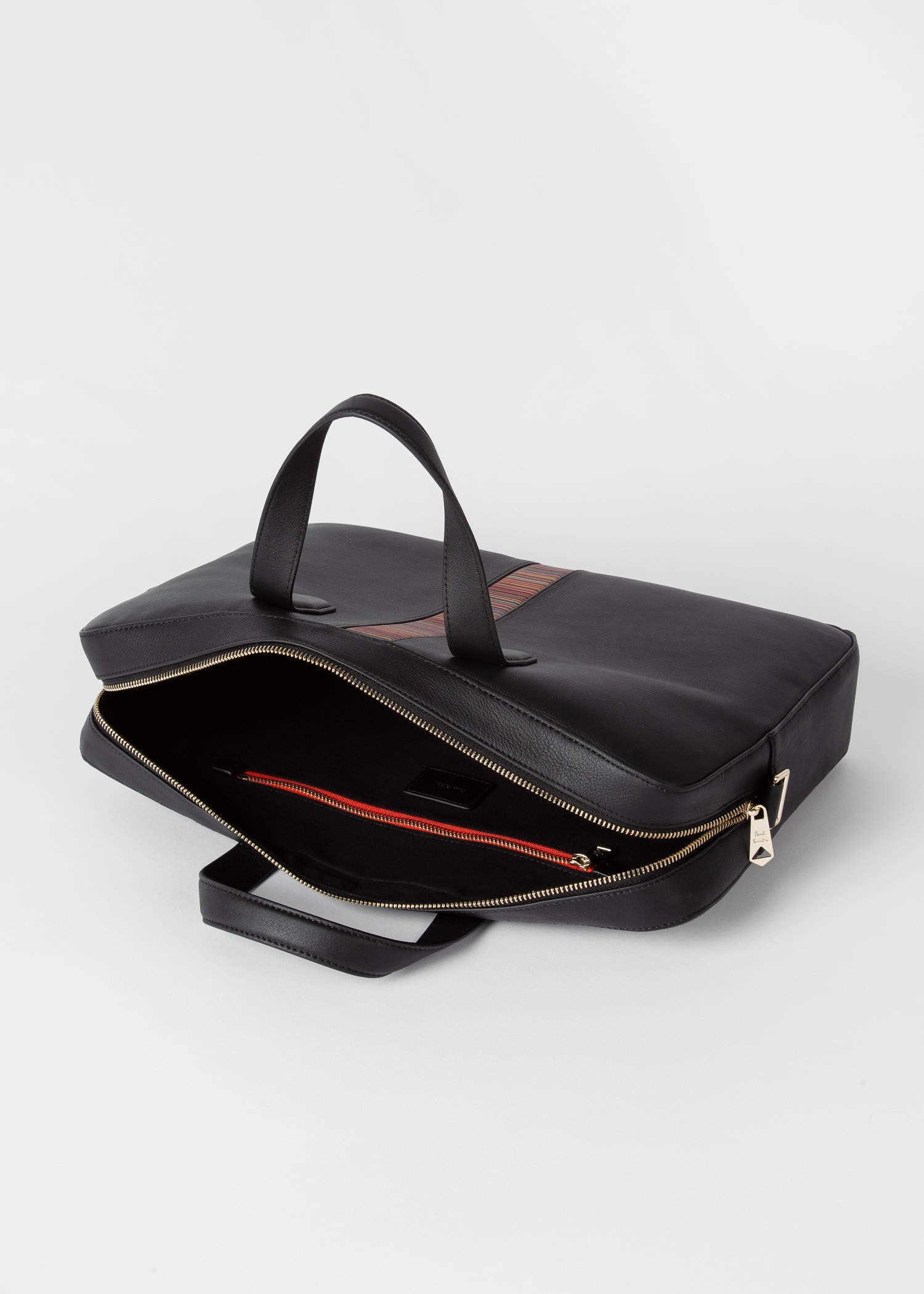 Black Leather 'Signature Stripe' Leather Business Folio - 4