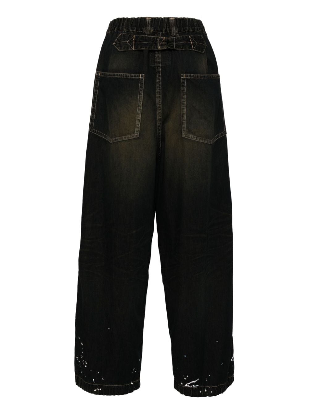 paint-splatter wide-leg jeans - 2