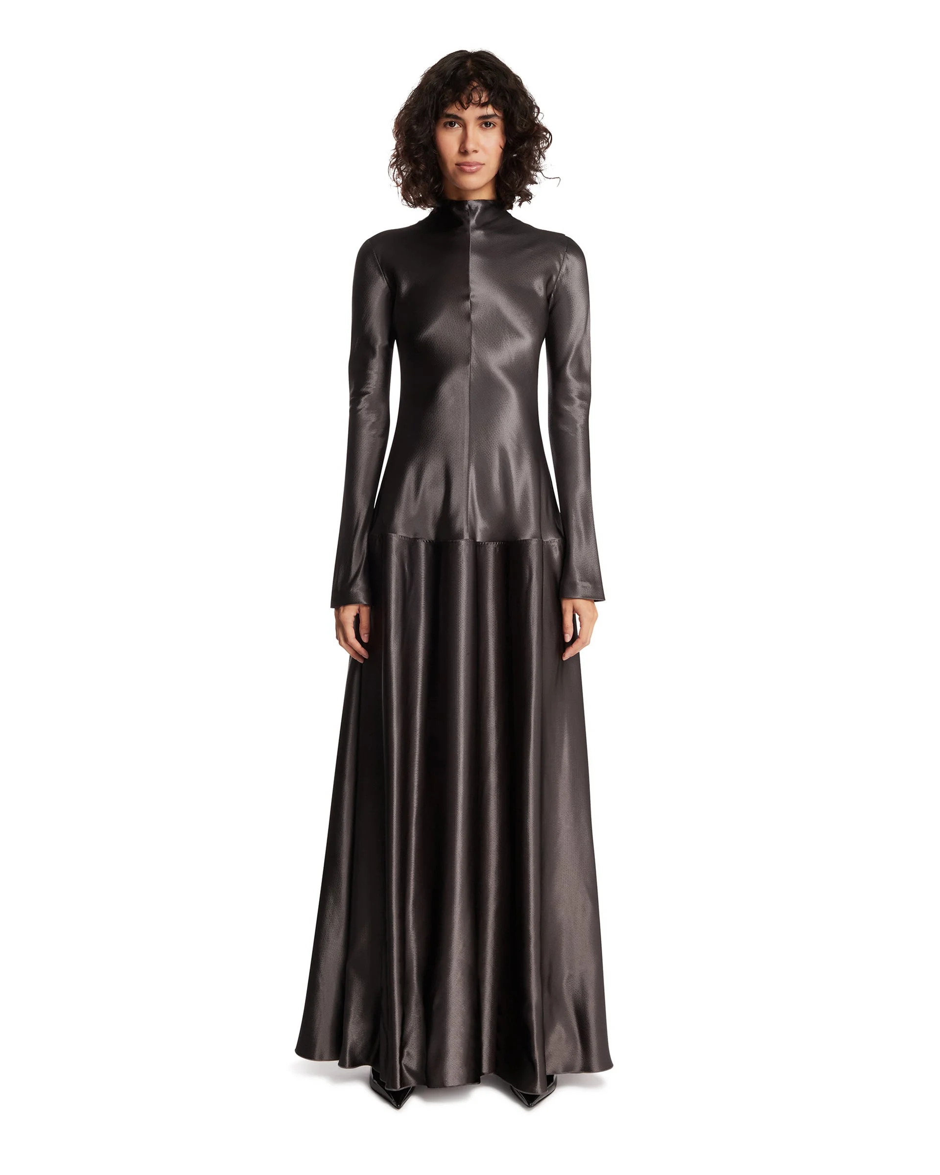Gray Viscose Dress - 1