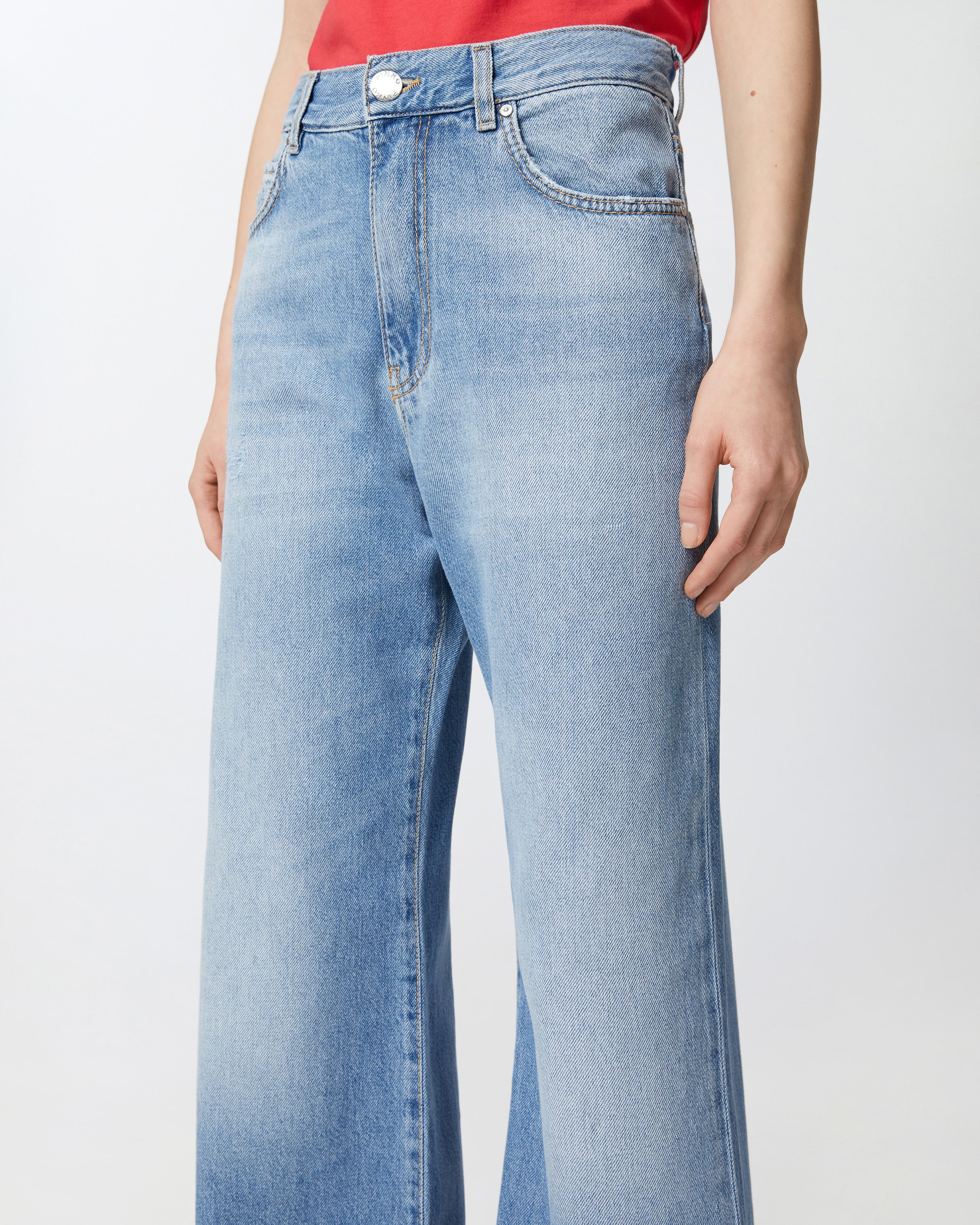 PALAZZO JEANS IN SOFT DENIM - 5