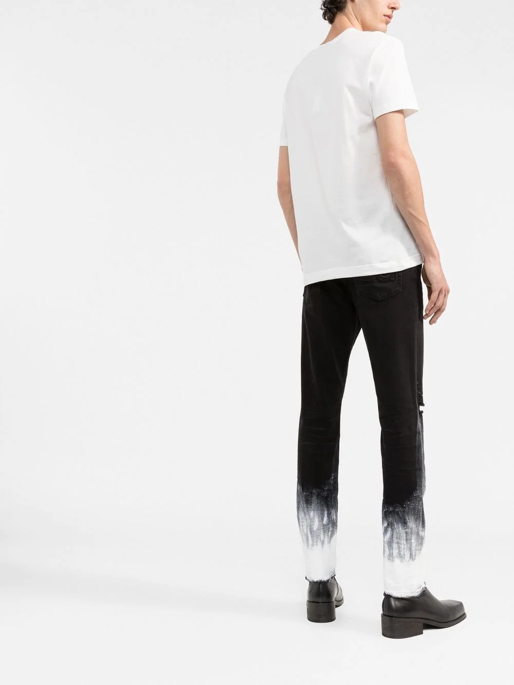 brushstroke-print slim-fit jeans - 4