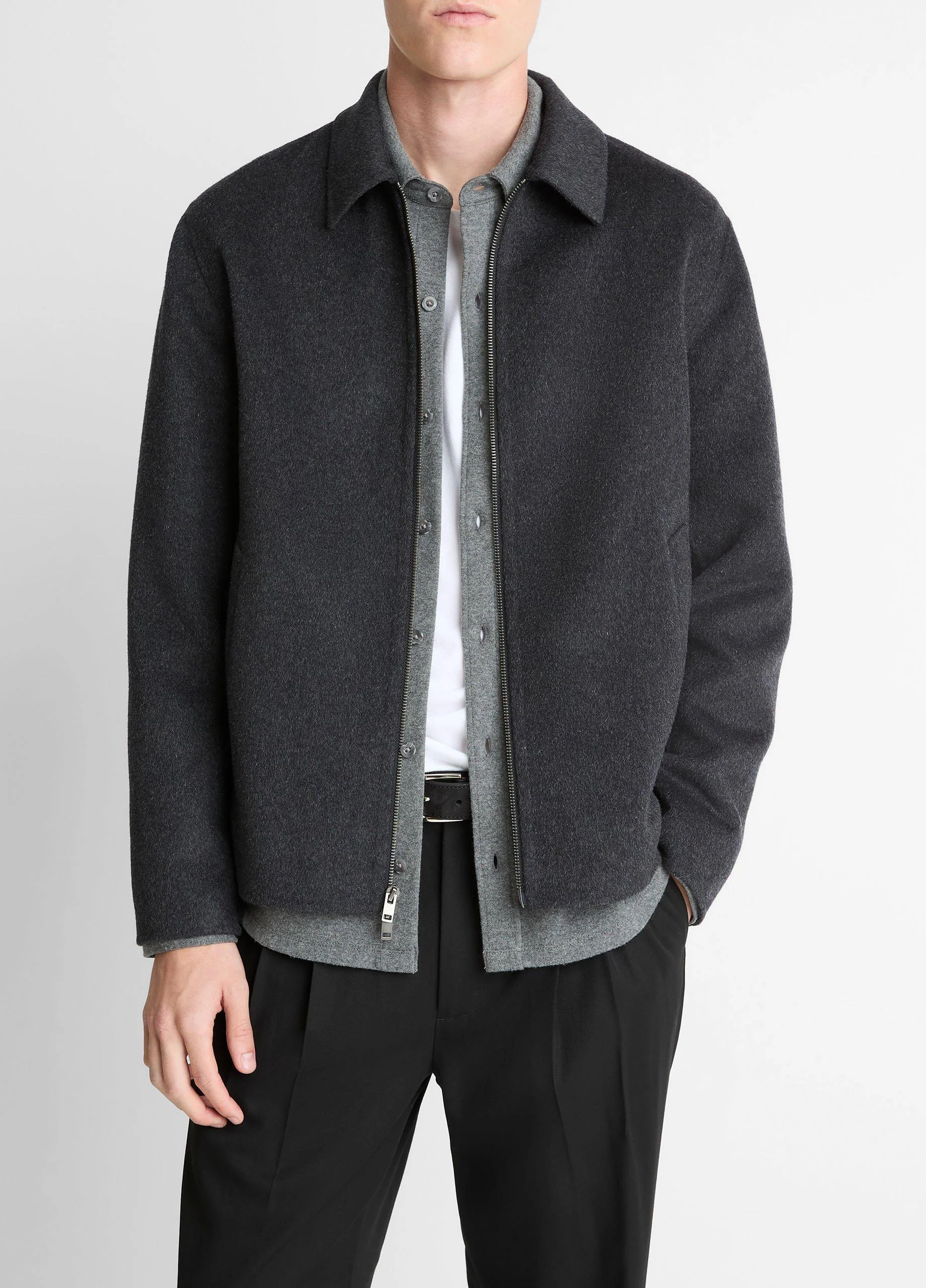 Splittable Wool-Blend Zip-Front Jacket - 1