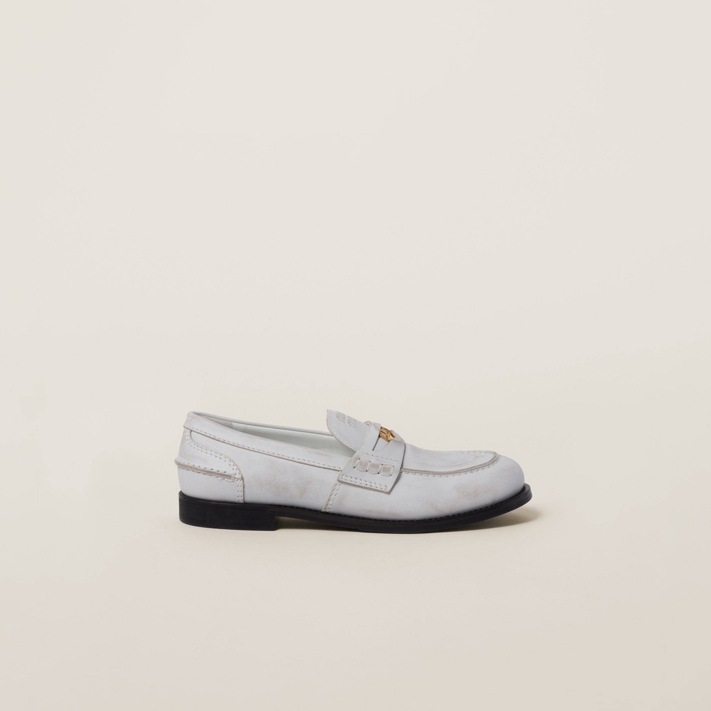Vintage-effect leather loafers - 2