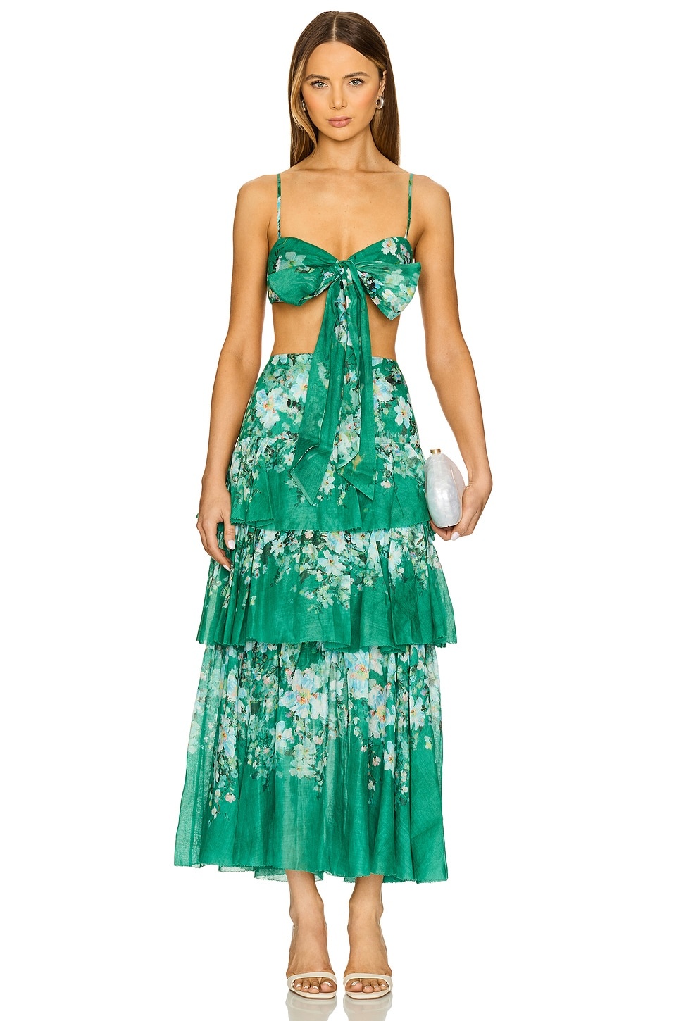 スカート ZIMMERMANN 'Everley Tiered Midi' skirt Zimmermann EVERLEY TIERED MIDI SKIRT | REVERSIBLE