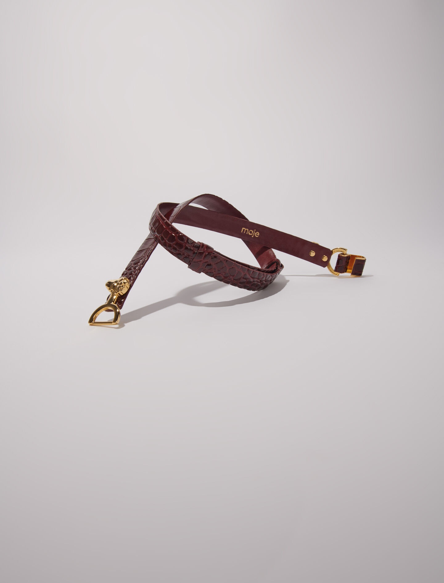 Thin leather belt with lion bit - 3