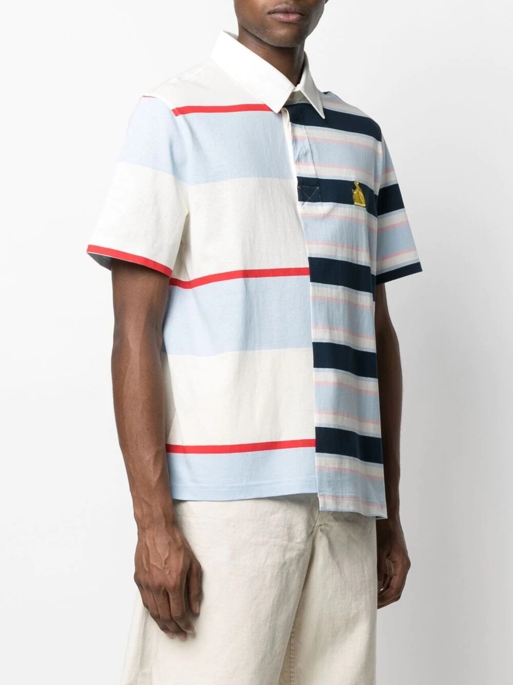 Rugby patchwork striped polo shirt - 3