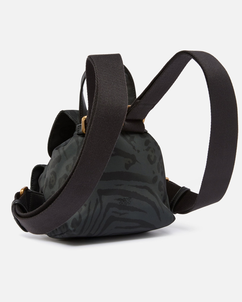 PINKO SMALL NYLON BACKPACK WITH ANIMAL PRINT outlook