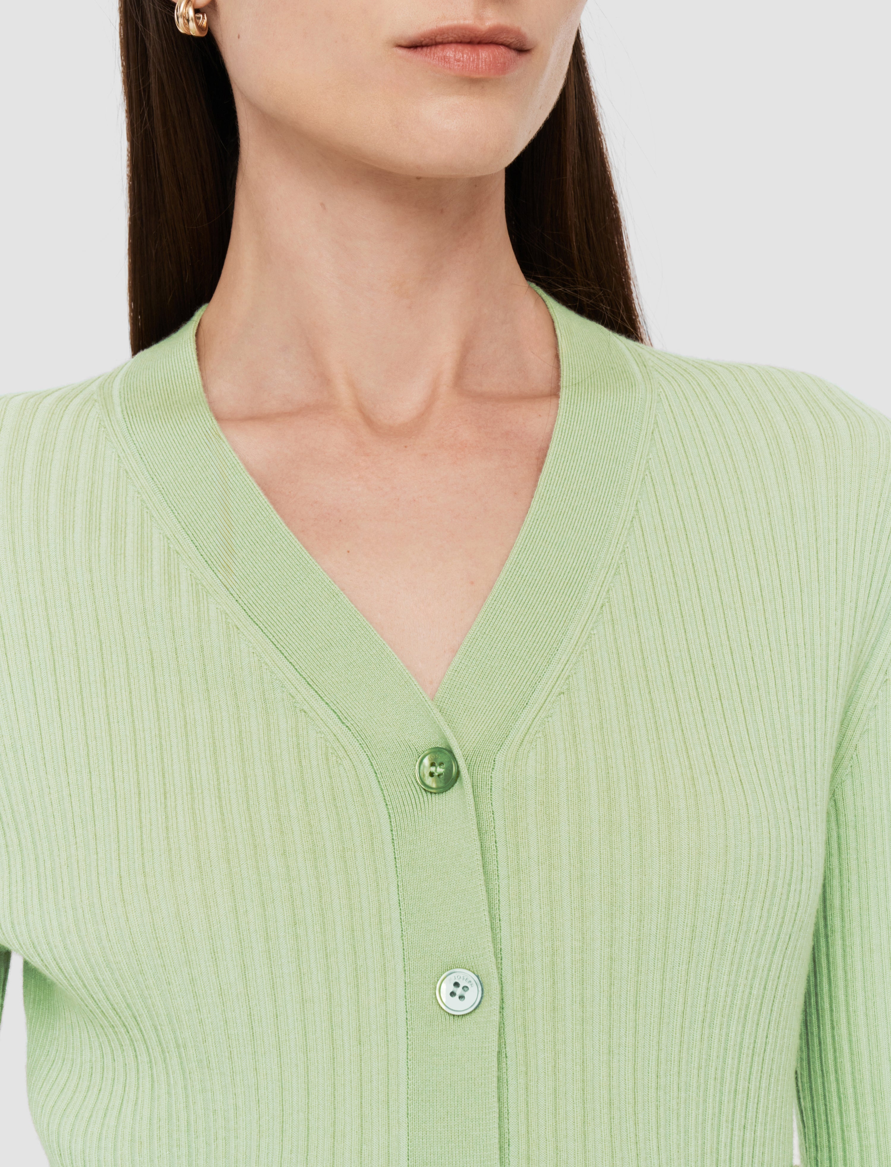 Fine Merino Rib Cardigan - 6