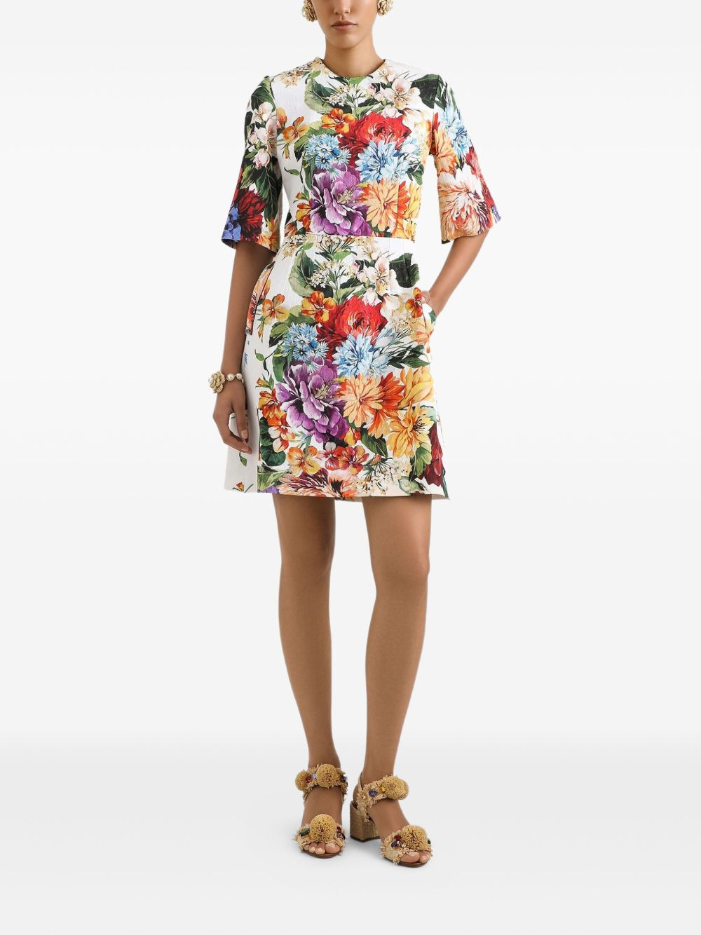 floral-print mini dress - 2