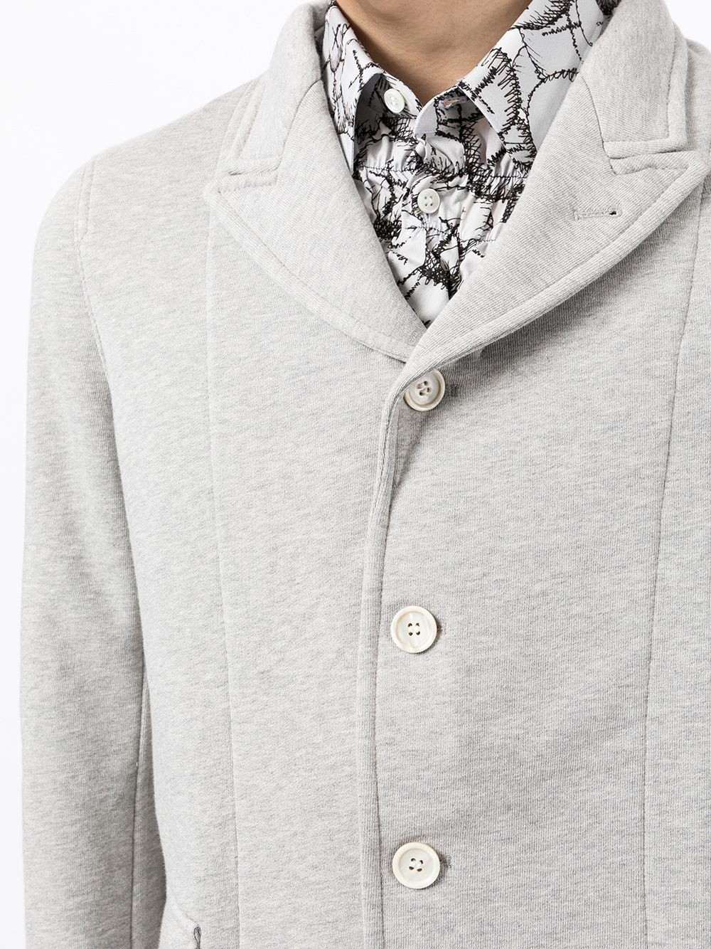 single-breasted cotton blazer - 5