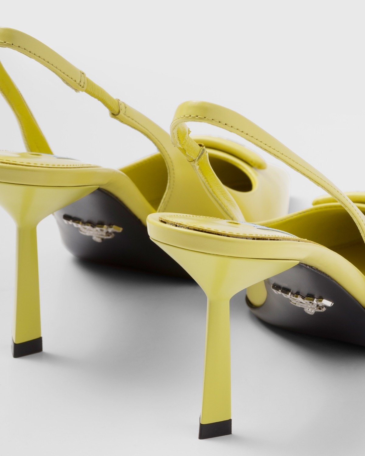Brushed leather slingback pumps - 7