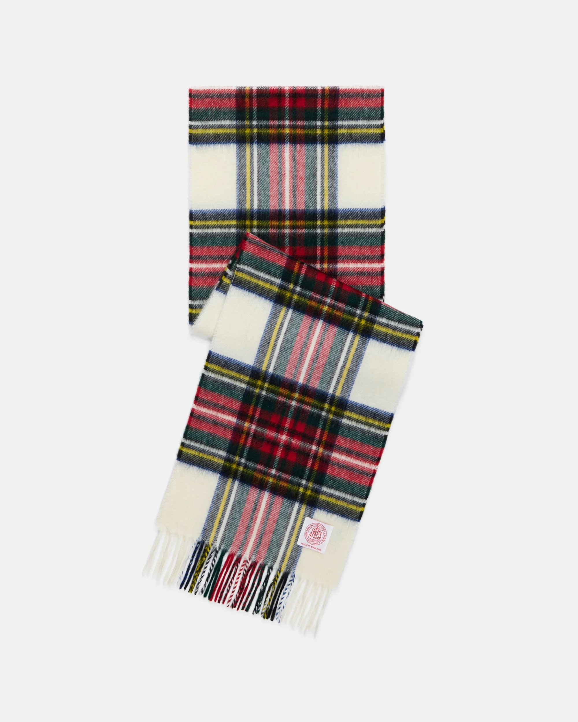 MADE-IN-ENGLAND DRESS STEWART TARTAN MERINO WOOL SCARF - 1