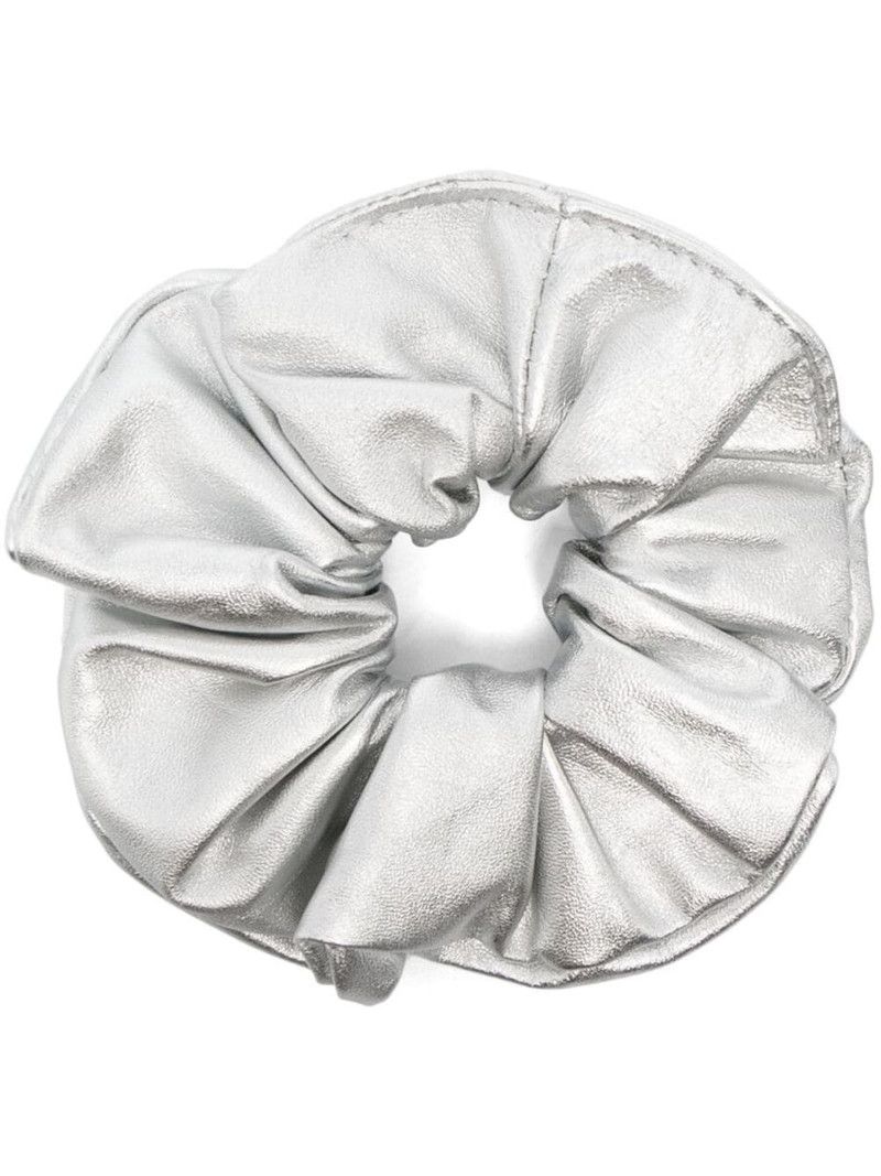 metallic-finish leather scrunchie 1