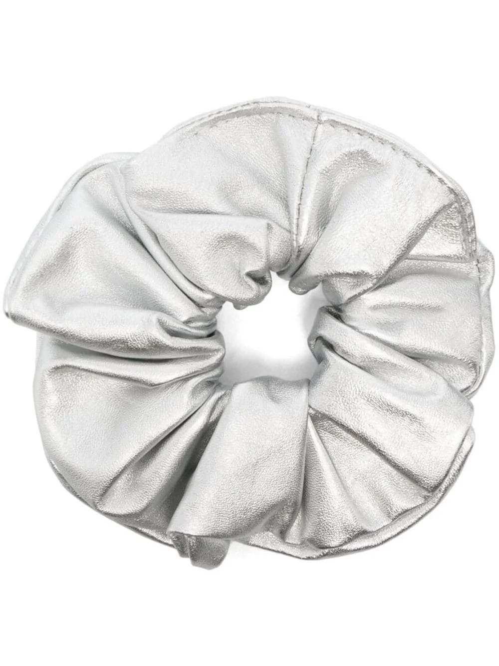 metallic-finish leather scrunchie - 1