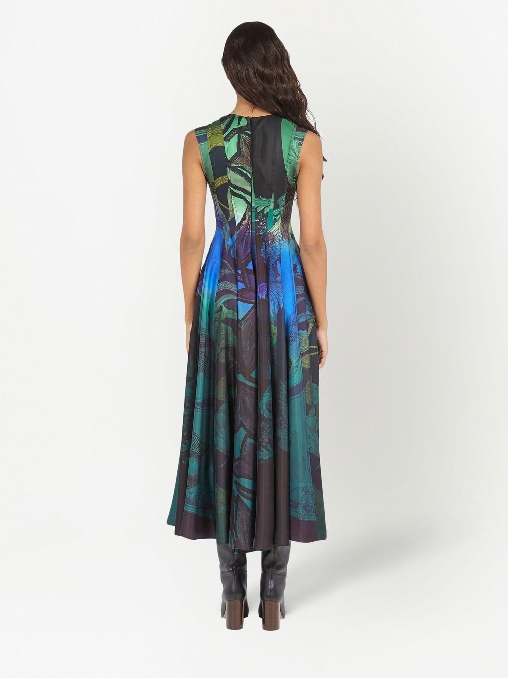 sleeveless graphic-print dress - 3