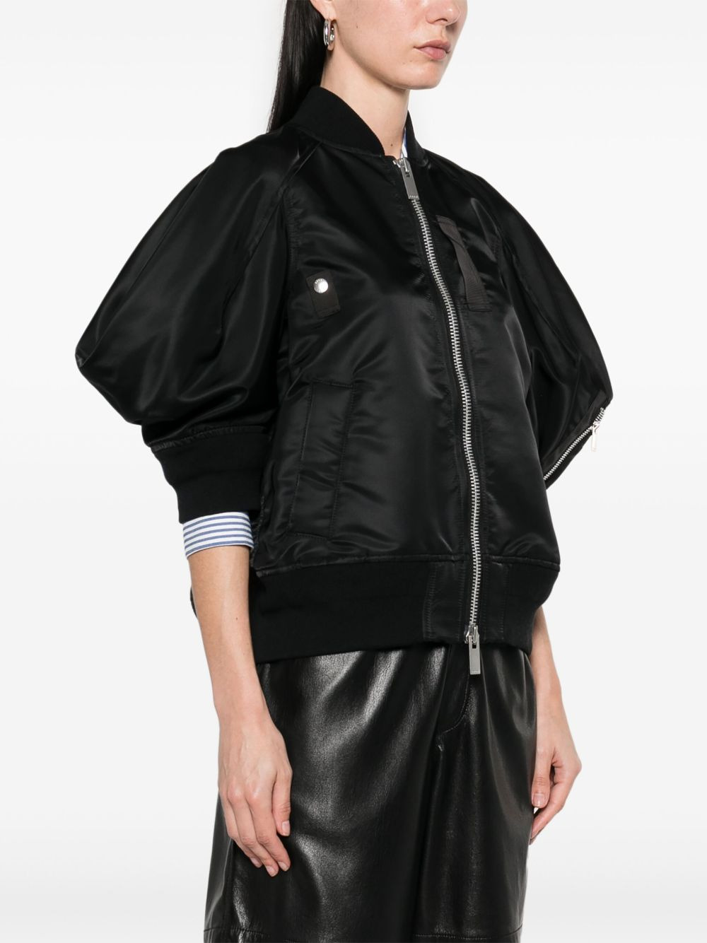 short-sleeve bomber jacket - 3