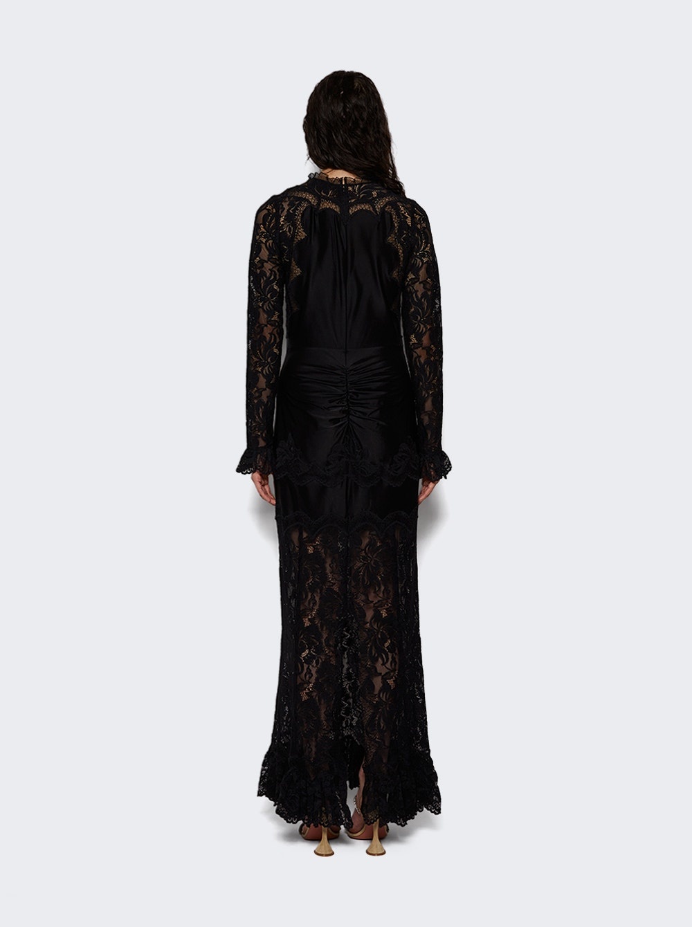 Long Lace Dress Black - 5