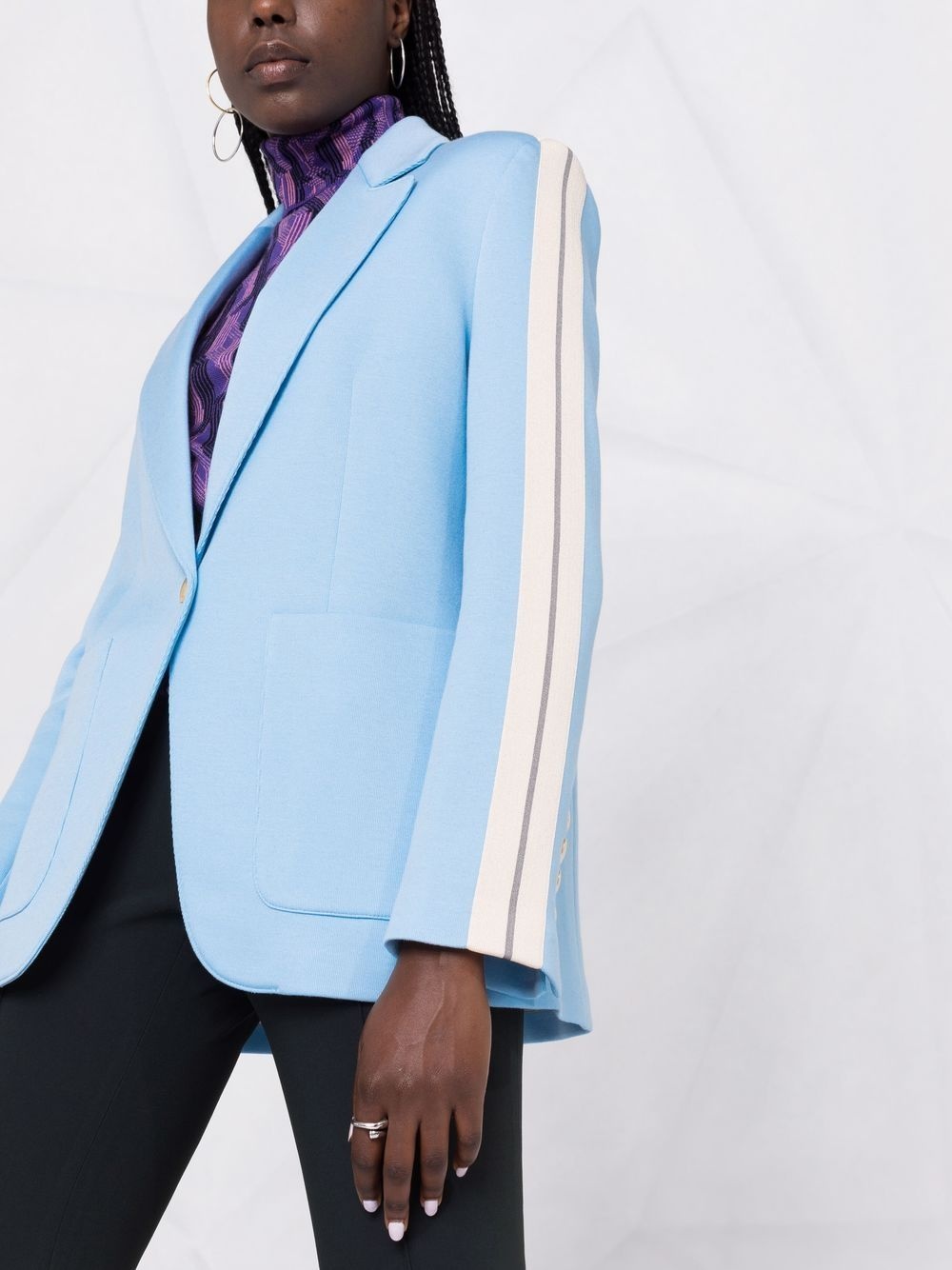 side-stripe buttoned blazer - 5