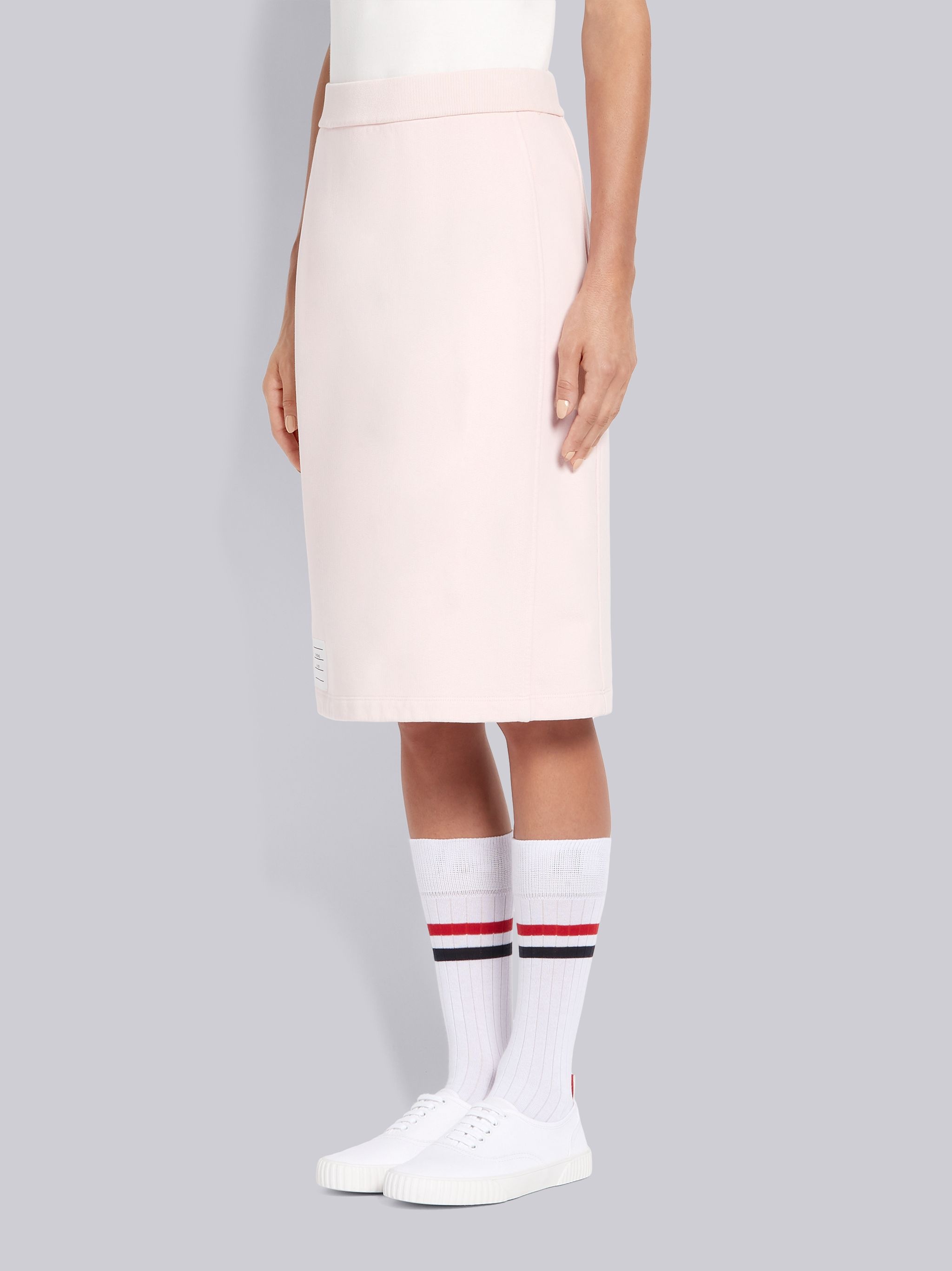 Pink Classic Cotton Loopback Garment Dyed Skirt - 2