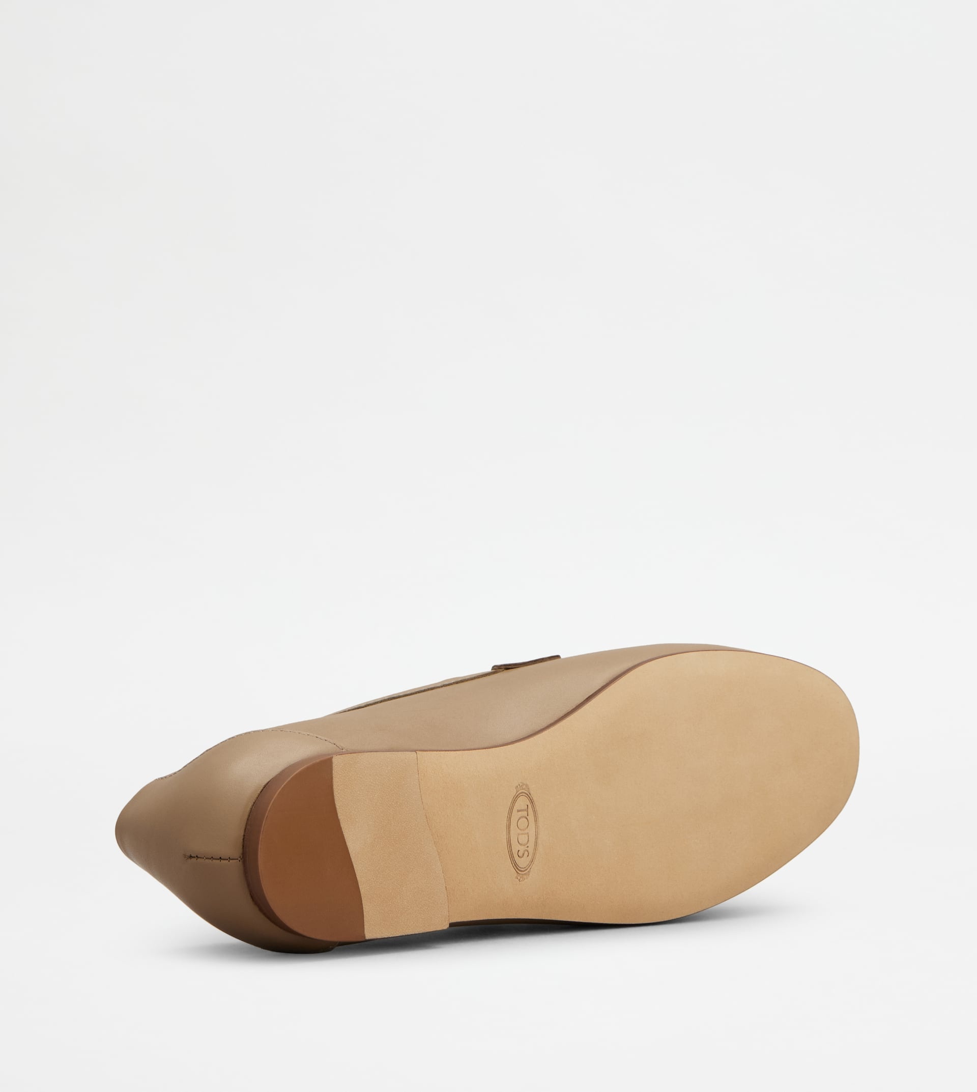 LOAFERS IN LEATHER - BEIGE - 4