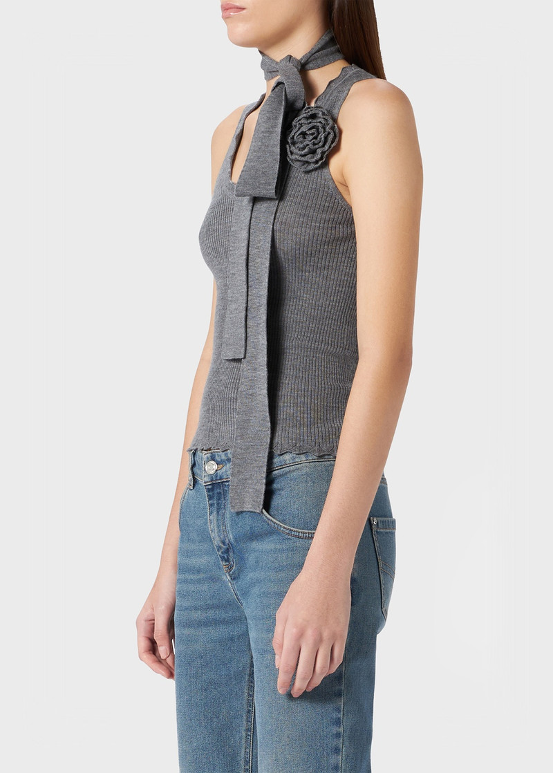 WOOL TOP WITH ROSE DECORATION AND SCARF 5