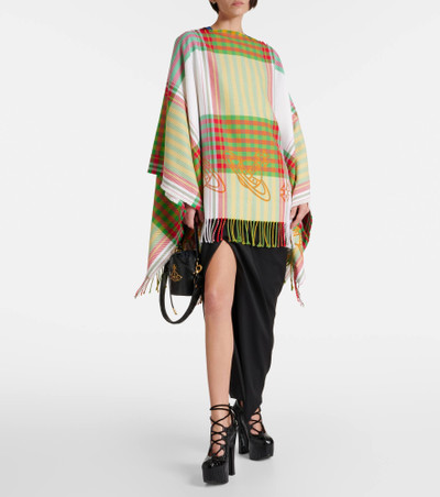 Vivienne Westwood Combat tartan wool and cotton poncho outlook