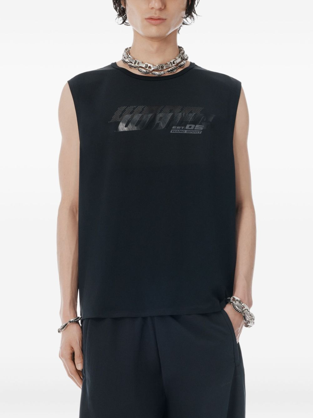 logo-print vest - 4