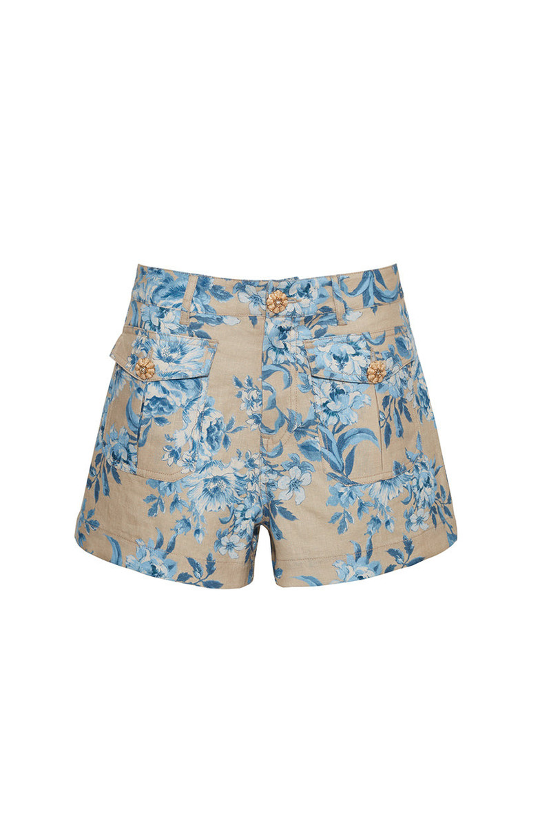 Xenia Shorts Raffia Buttons and Bold Print Bring Charm to Every Getaway 1