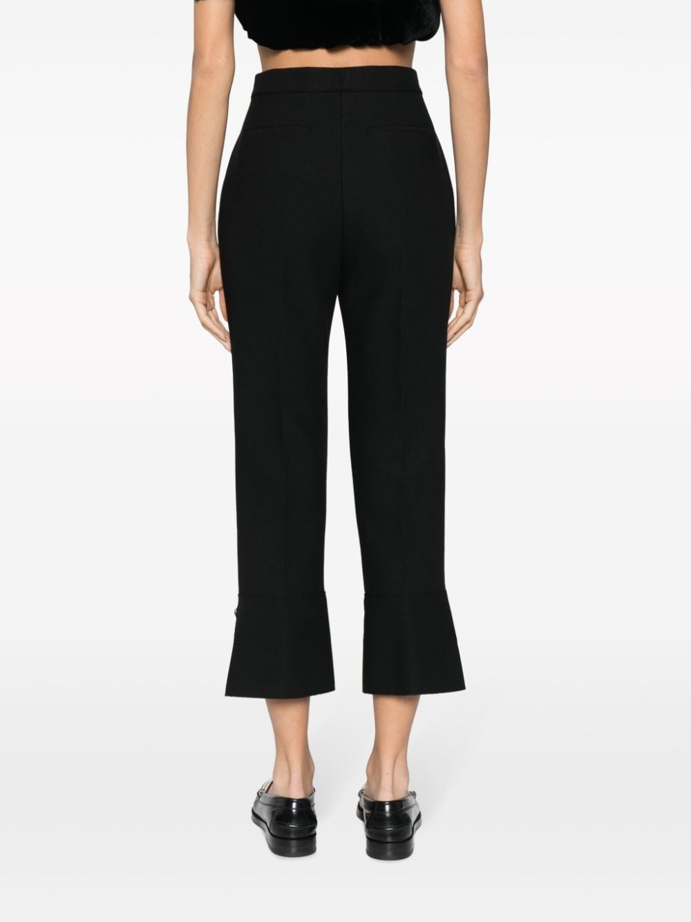 pressed-crease high-waisted trousers - 4