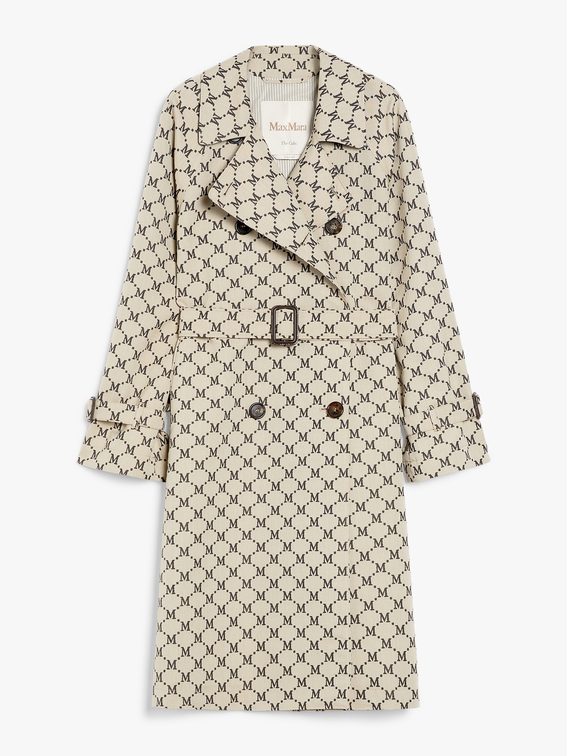LUCIO Double-breasted trench coat in water-repellent jacquard - 1