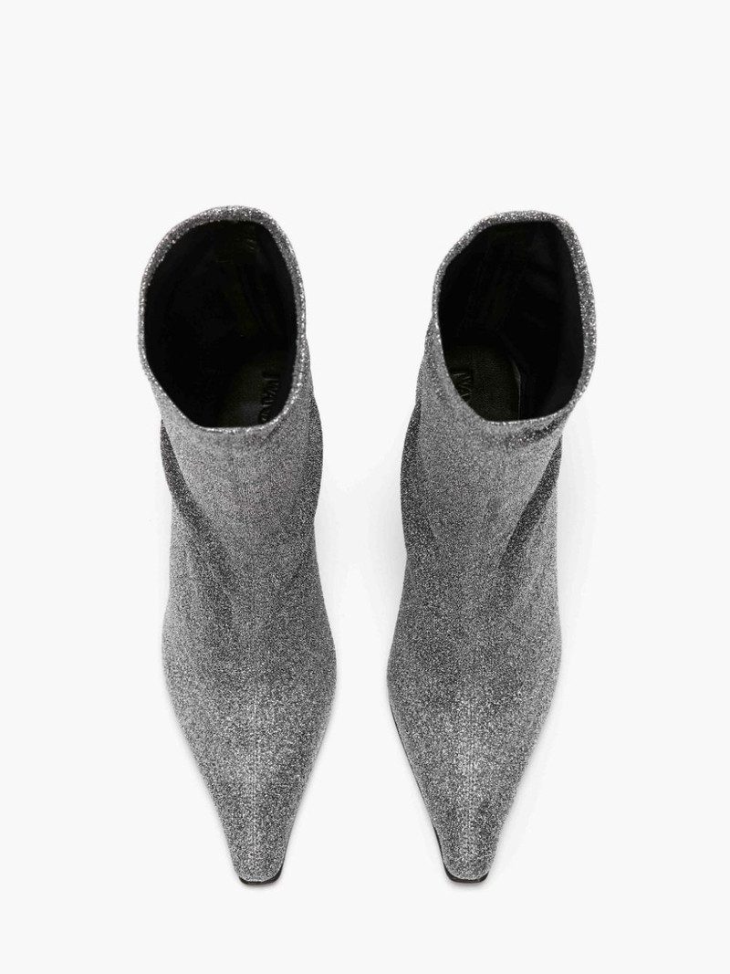 CHAIN HEEL ANKLE SOCK BOOTS 4