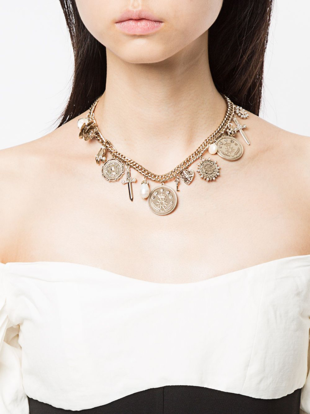 CHARM FRONT STATEMENT NECKLACE - 2