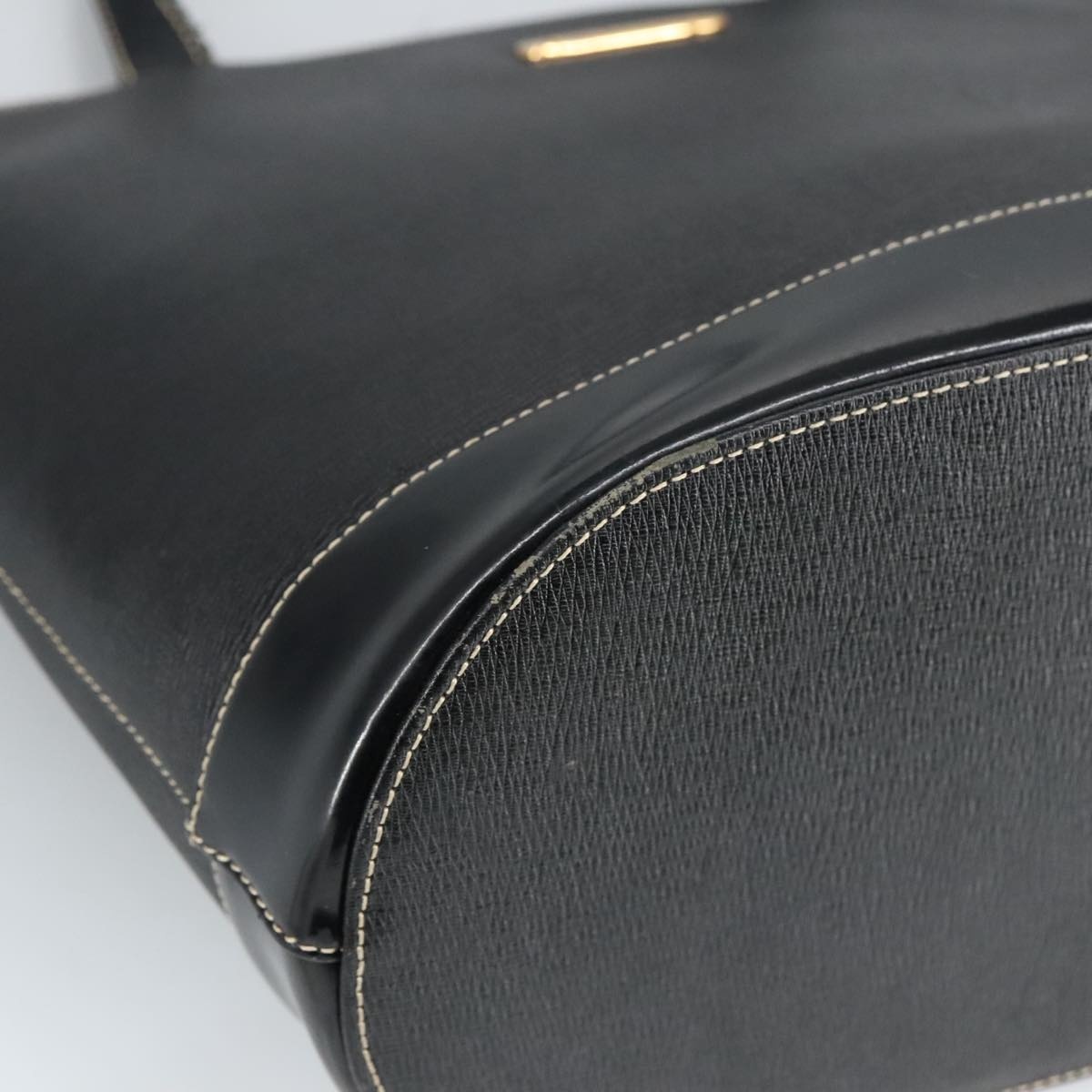 Burberry Tote Bag Leather Black - 11