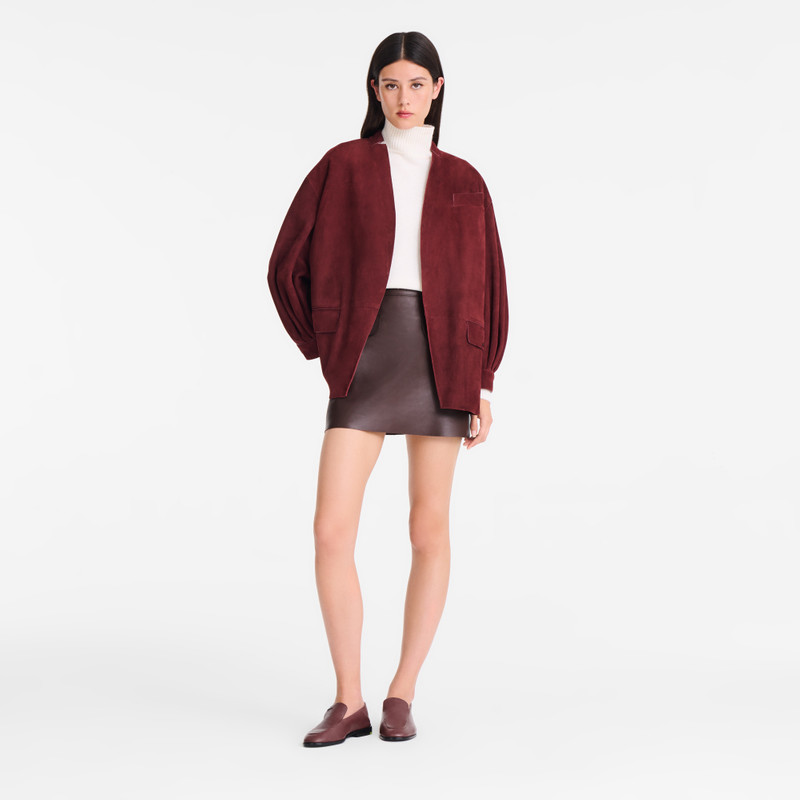 Longchamp Jacket Burgundy - Leather outlook