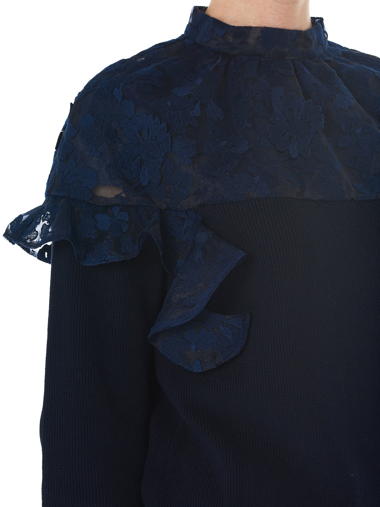 Floral Lace Sweatshirt - 5