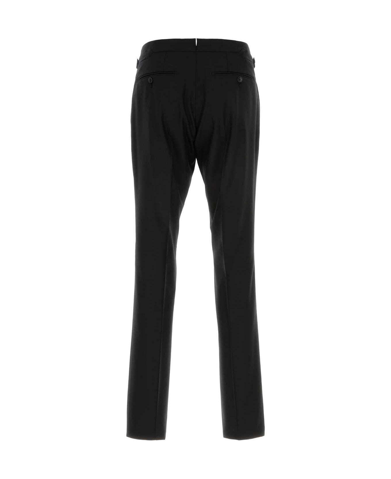 Black Stretch Wool Pant - 2