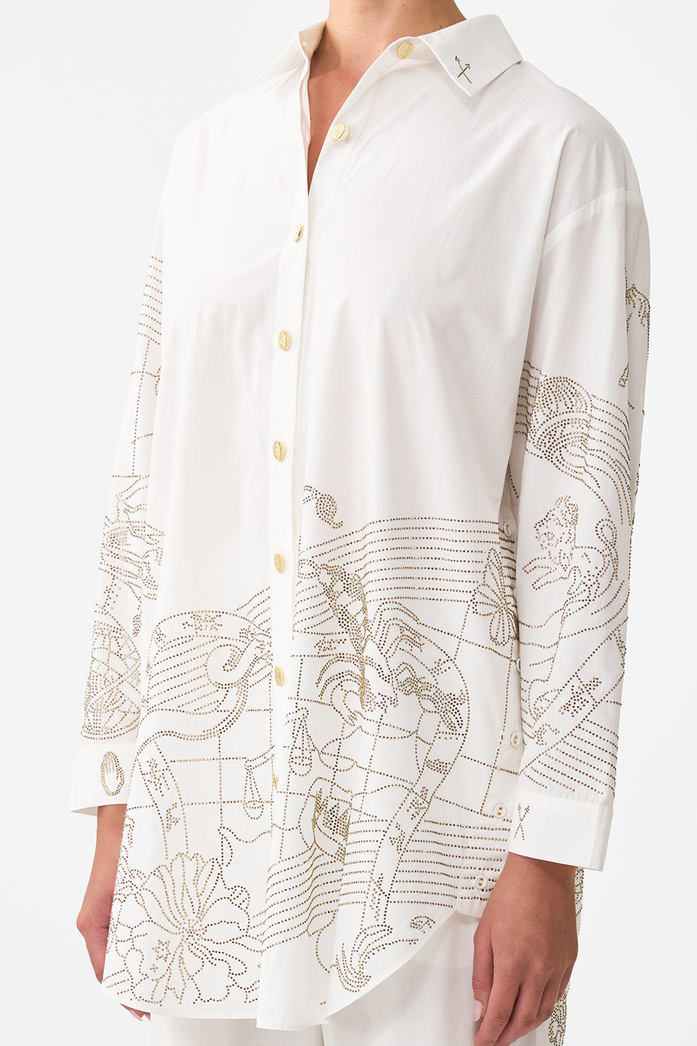 SHIRT TUNIC WITH SIDE BUTTONS - 5