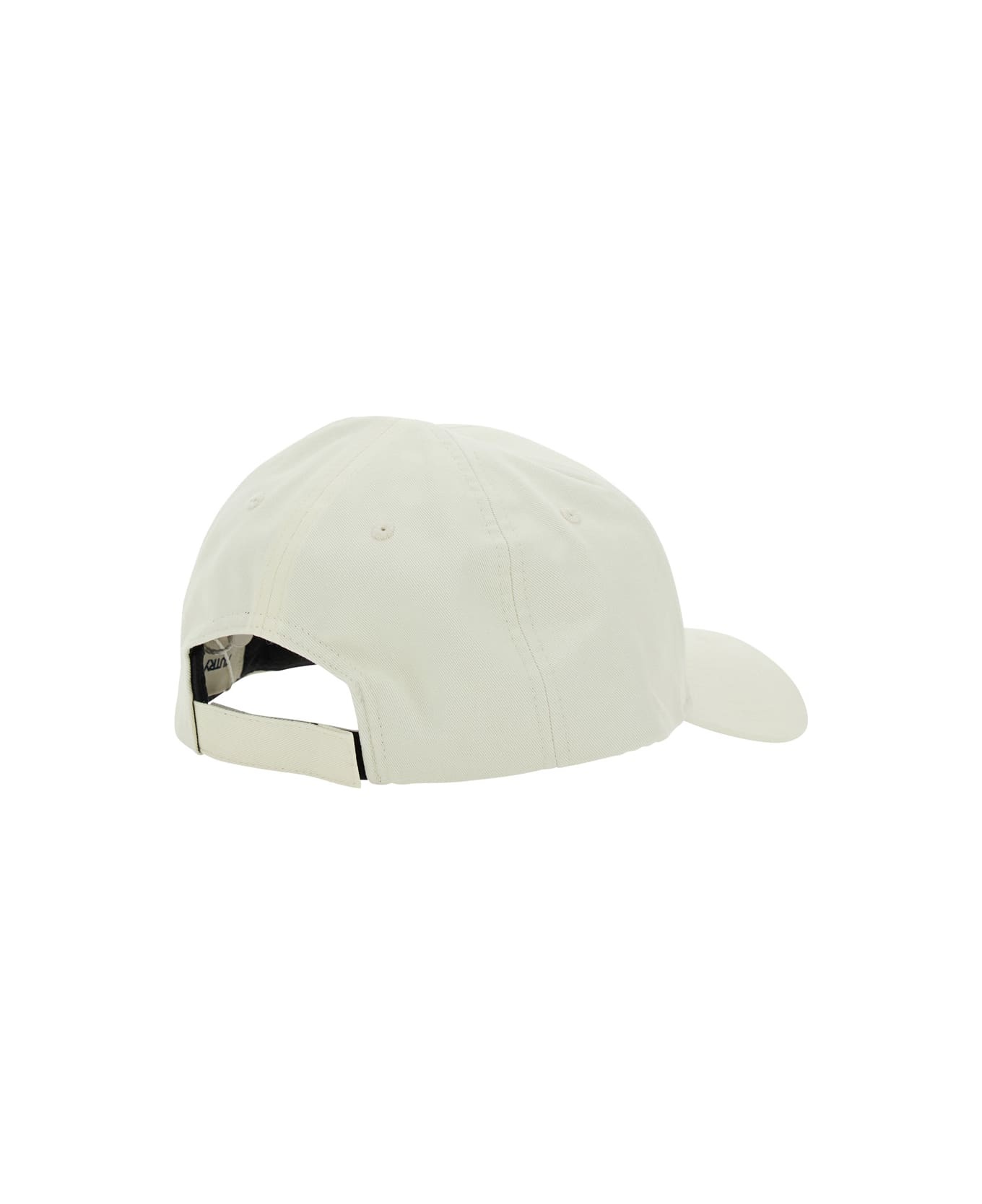 White Baseball Hat With Logo Detail In Cotton Man - 2