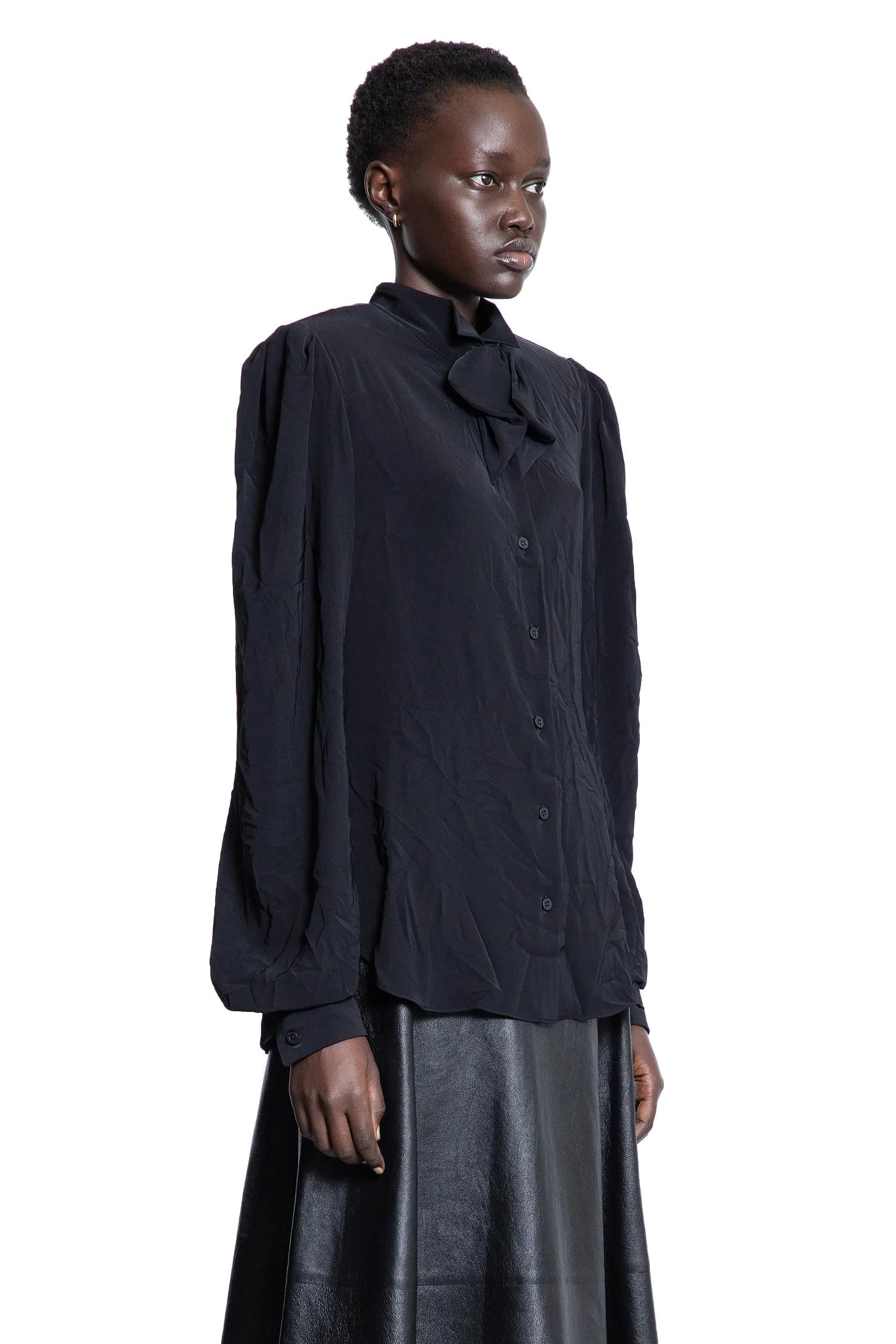 Bow-Blouse-In-Fluid-Technical-Crepe - 2