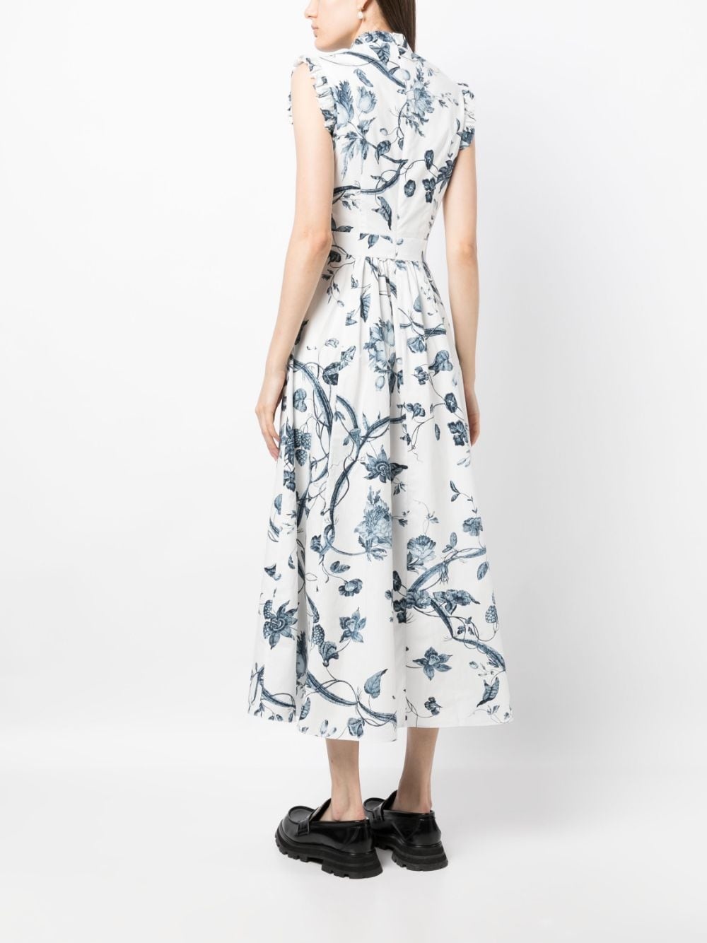 floral-print sleeveless midi dress - 4