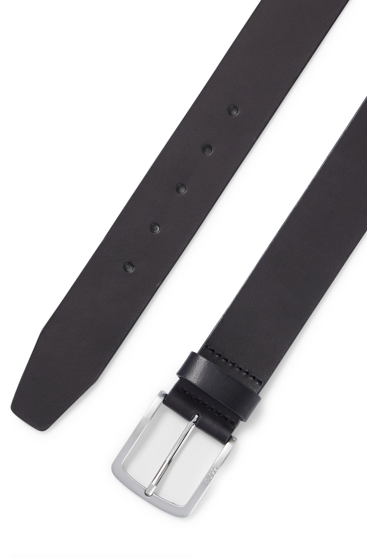 ITALIAN-LEATHER BELT WITH LOGO-ENGRAVED BUCKLE - 3