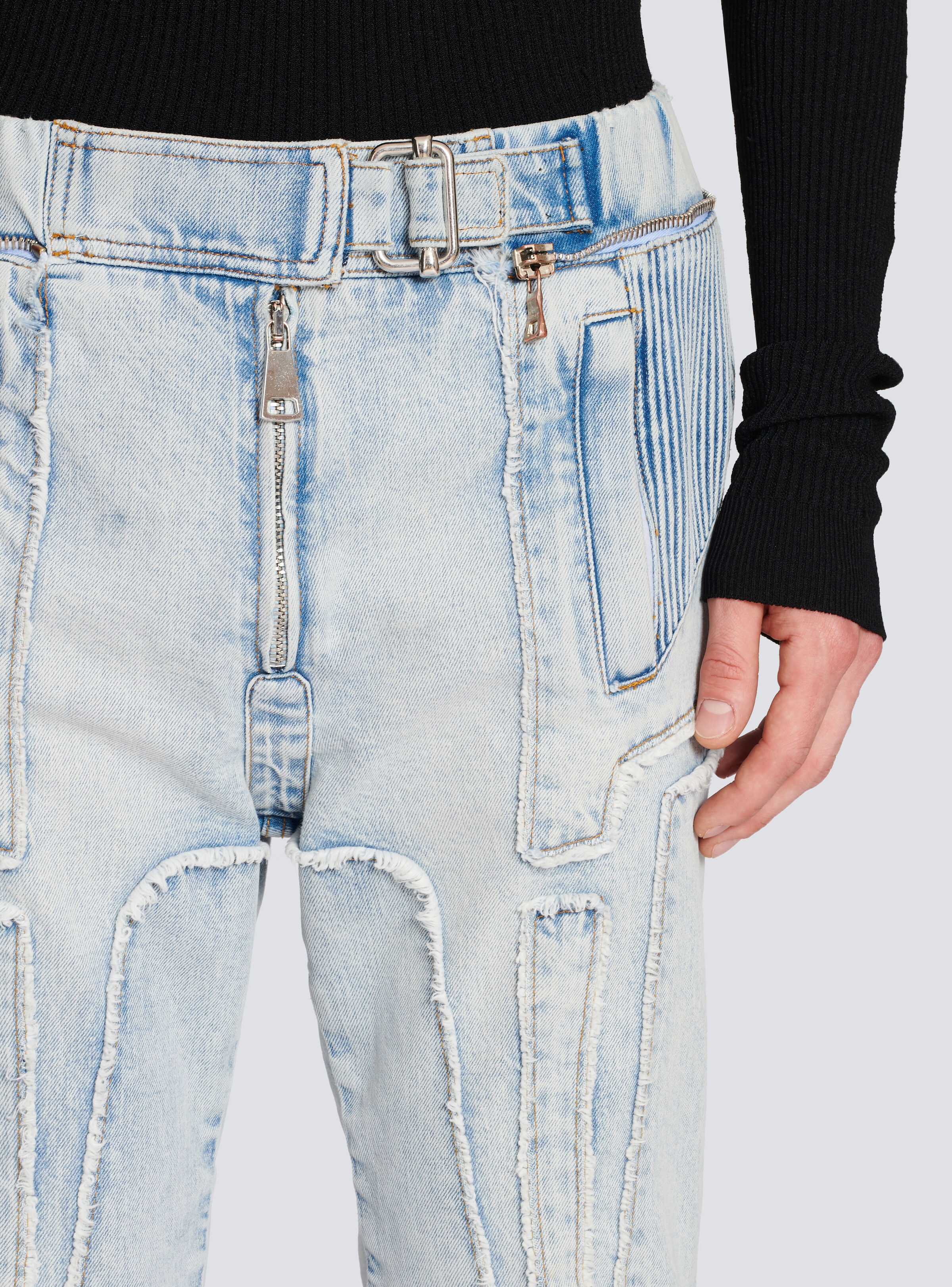 Ribbed cotton slim-fit jeans - 6