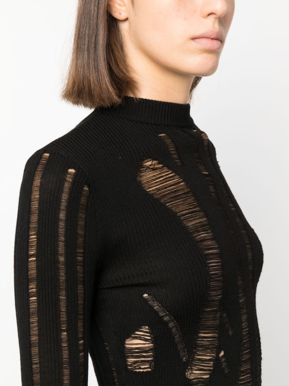 distressed knitted jumper - 5