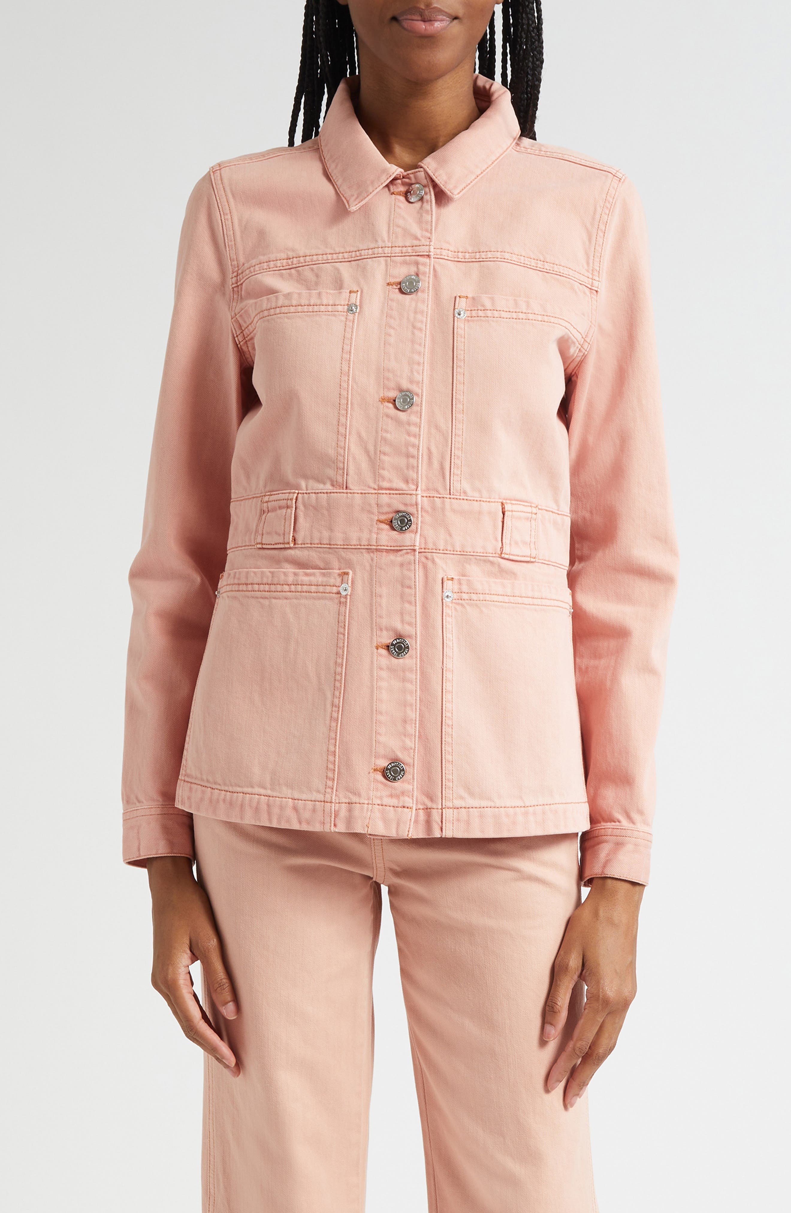 Veronica Beard Marvin Denim Jacket in Pink Blossom at Nordstrom - 1