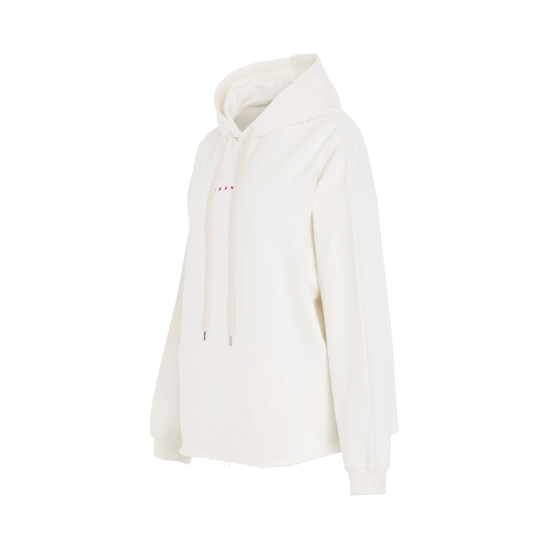 Marni Small Logo Hoodie in White outlook