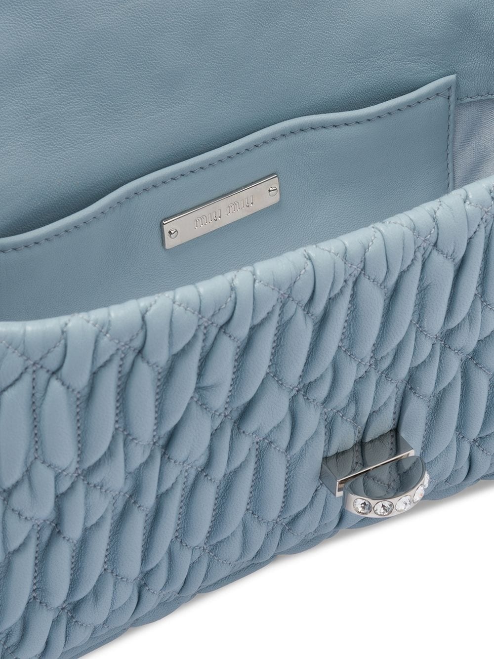 Miu crystal leather clutch bag - 5