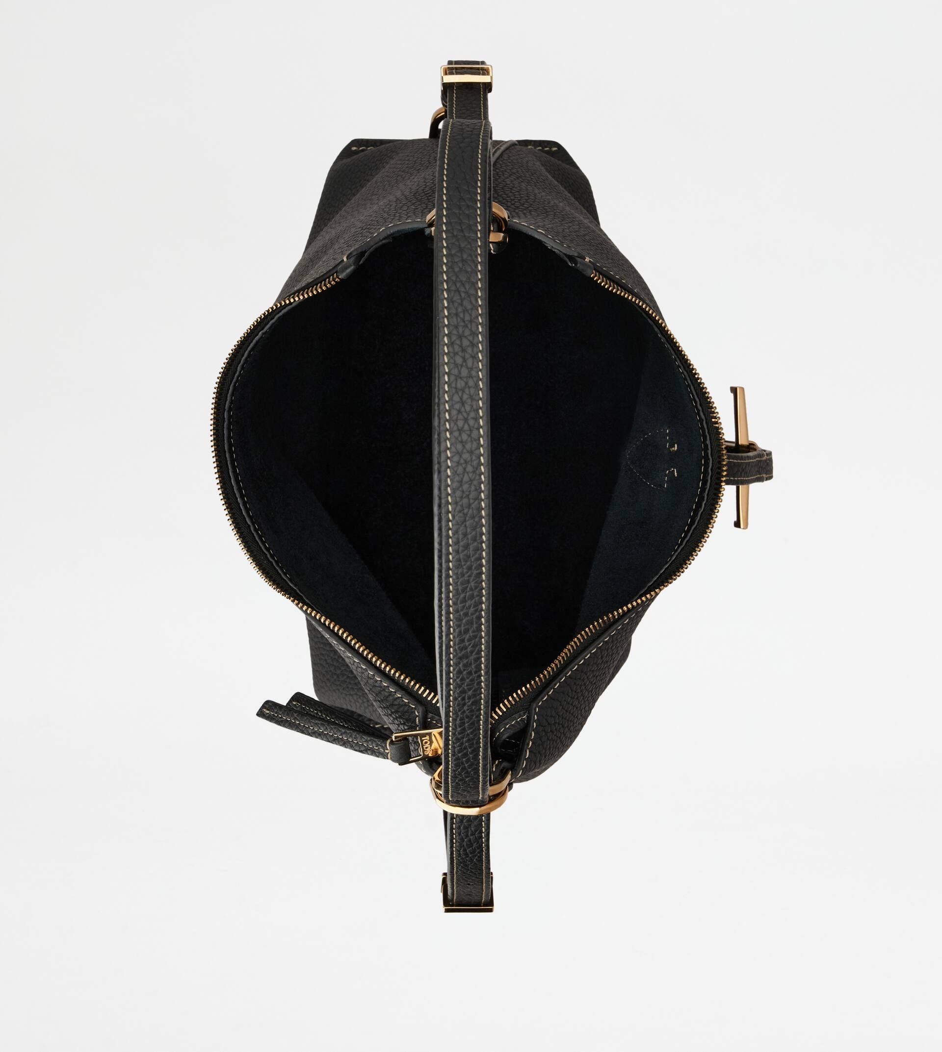 T TIMELESS SHOULDER BAG IN LEATHER SMALL - BLACK - 4